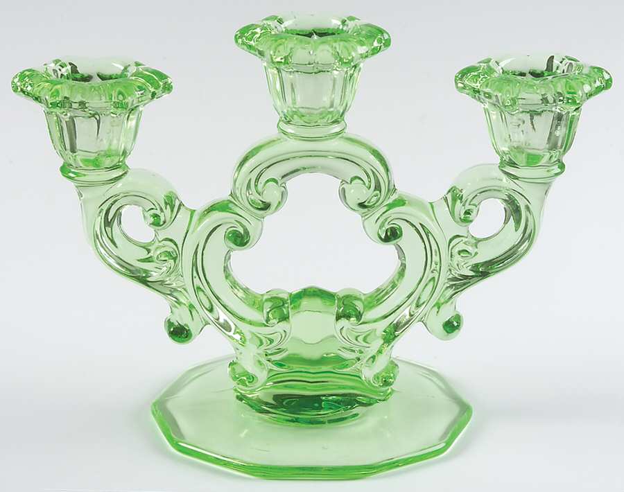 3400 Light Emerald 3 Light Candlestick (3400/638) by Cambridge-1