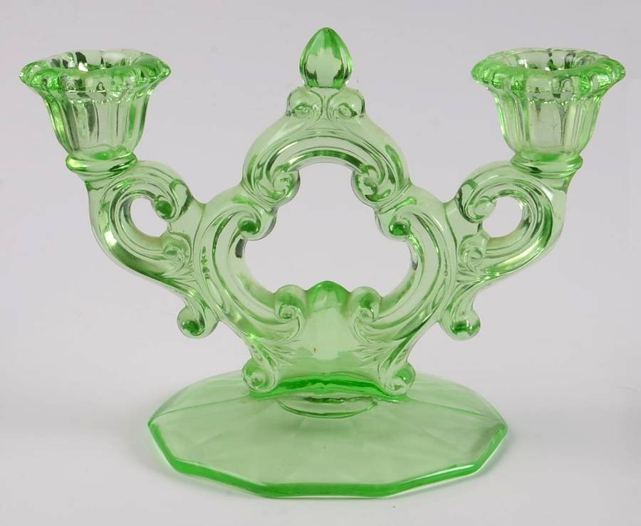 3400 Light Emerald 3400/647 2 Light Candlestick (Round Base) by Cambridge-1