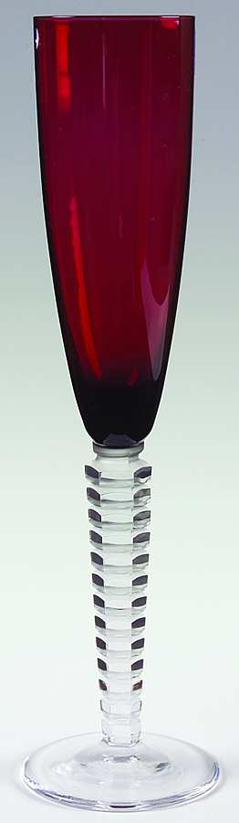 Vertigo Ruby Fluted Champagne by Cristal de Sevres-1