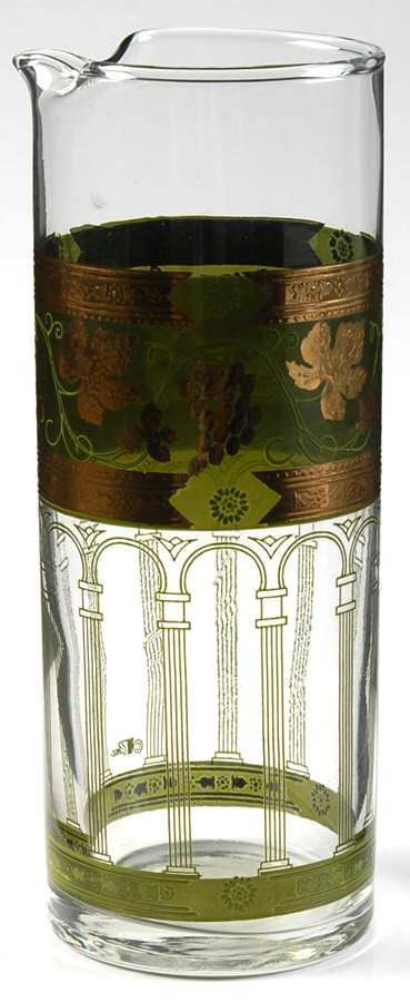 Golden Grapes Green Martini Pitcher by Cera Glass-1