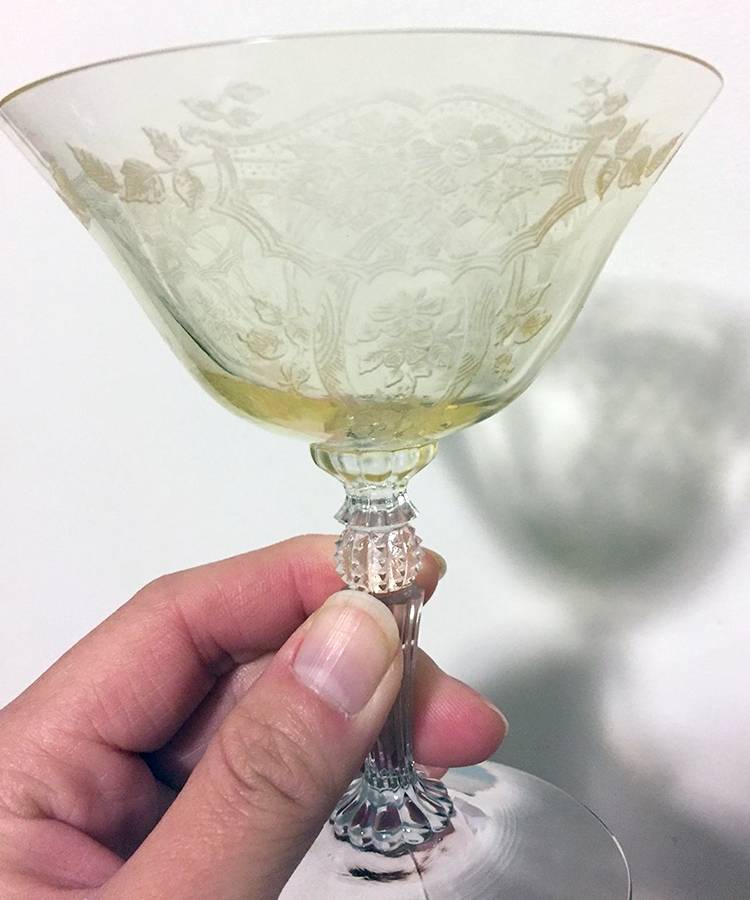 Etch 425 Topaz (Stem 1470) Low Sherbet by Central Glass Works-1