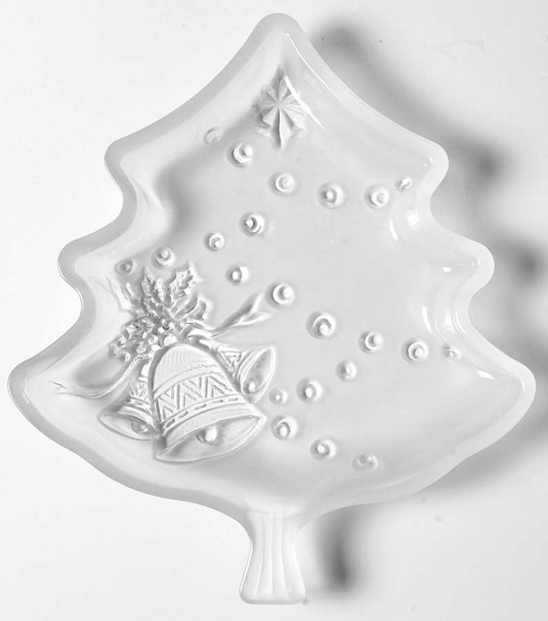 Frosted Christmas Tree 7" Bon Bon Plate by Crystal Clear Industries-1