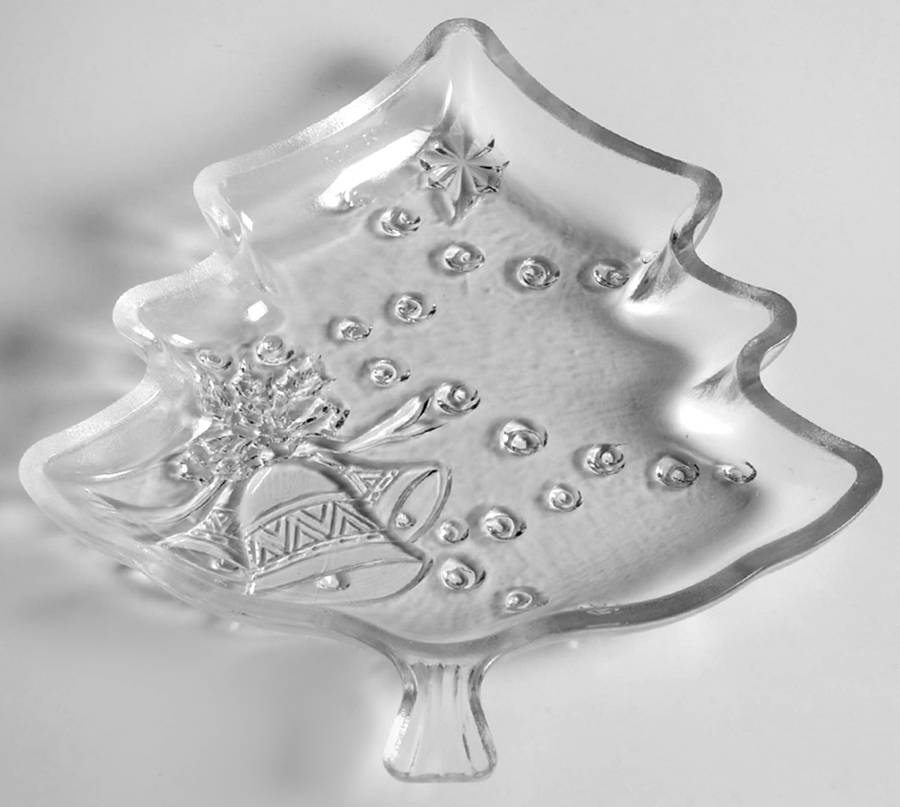 Frosted Christmas Tree 7" Bon Bon Plate by Crystal Clear Industries-1