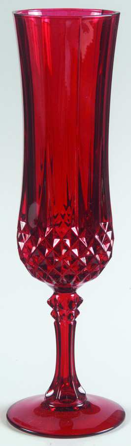 Longchamp (Clear) Ruby Fluted Champagne by Cristal D'Arques - Durand-1