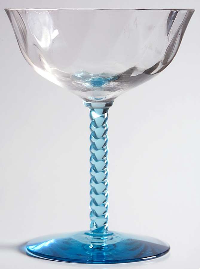 1426 Blue Champagne/Tall Sherbet by Central Glass Works-1