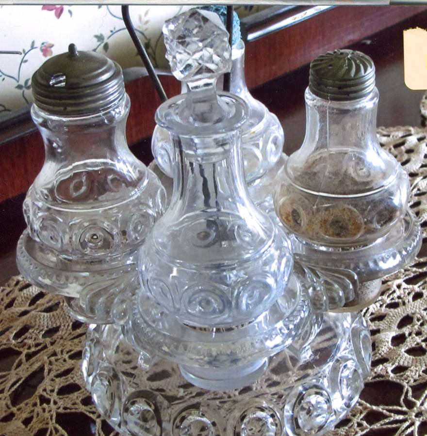Royal Clear (5 Piece) Castor Set Glass Stand by Co-Operative Flint-1