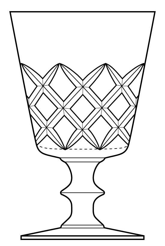 Block Diamond Water Goblet by Clapperton's-1