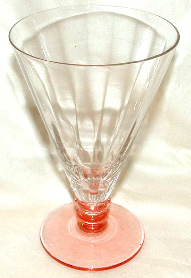 1448 Pink 8 Oz Footed Tumbler by Central Glass Works-1