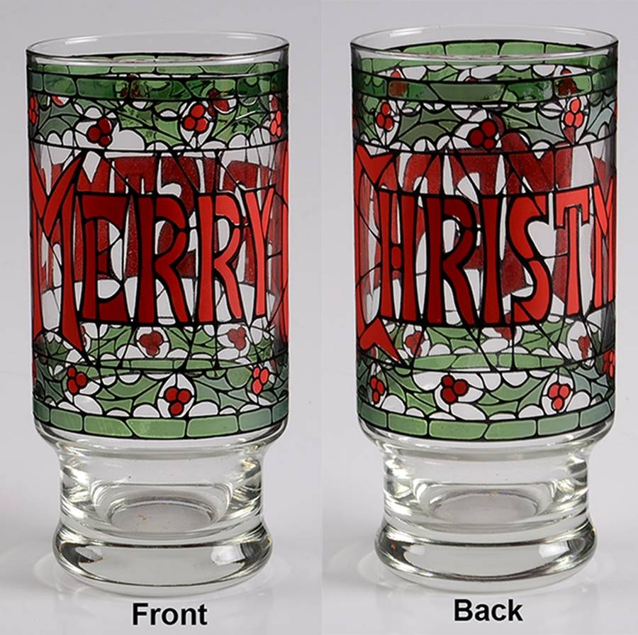 Merry Christmas 10 Oz Flat Tumbler by Cera Glass-1