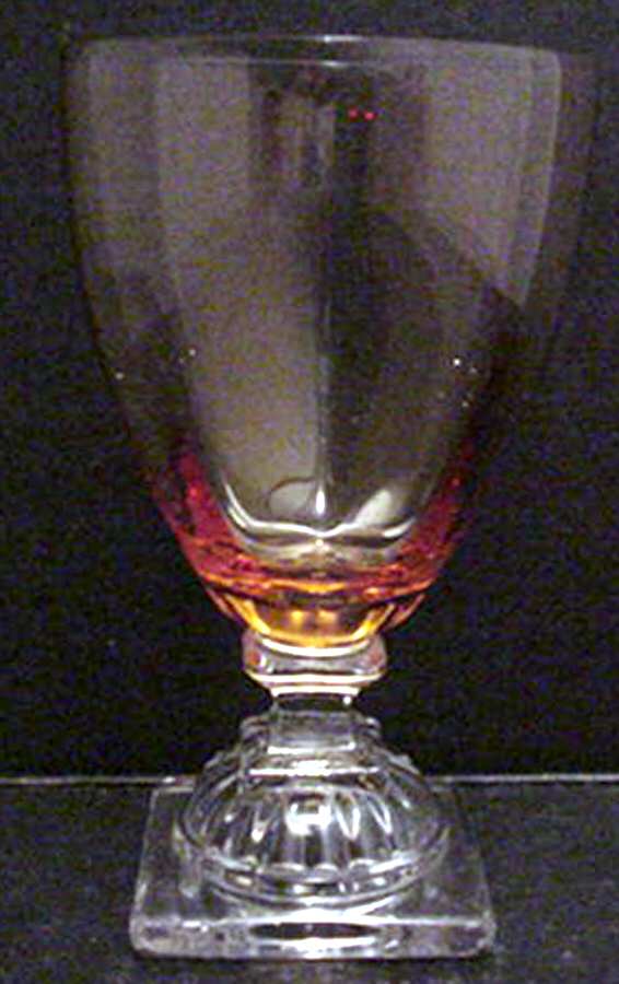 1450 Amber Bowl Water Goblet by Central Glass Works-1