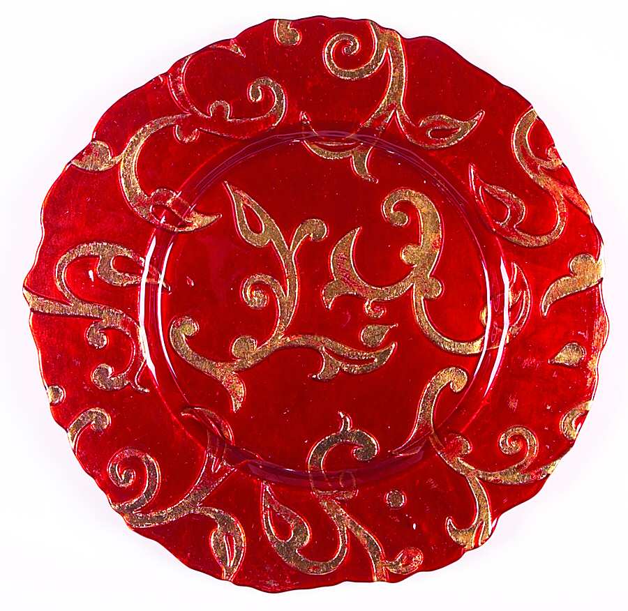 Decorated Glassware (Oriental Scroll) 13" Round Platter by Certified International-1
