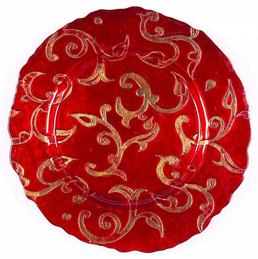 Decorated Glassware (Oriental Scroll) 16" Round Platter by Certified International-1