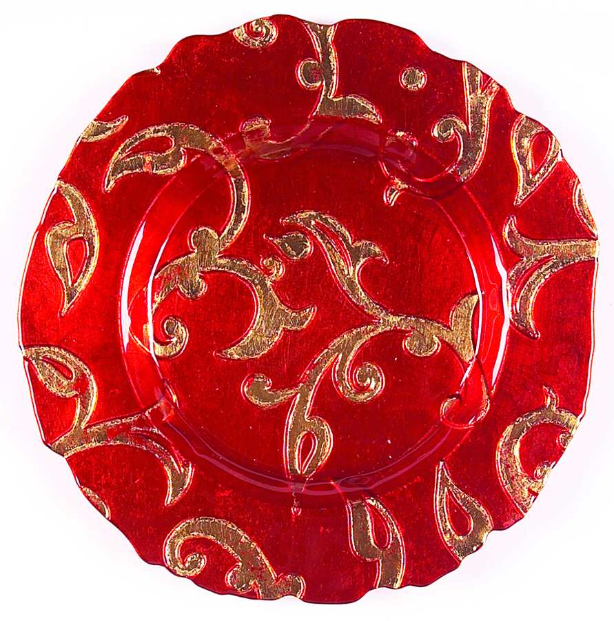 Decorated Glassware (Oriental Scroll) Dinner Plate by Certified International-1