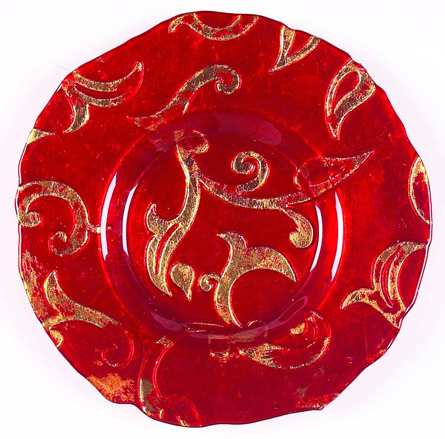 Decorated Glassware (Oriental Scroll) Luncheon Plate by Certified International-1