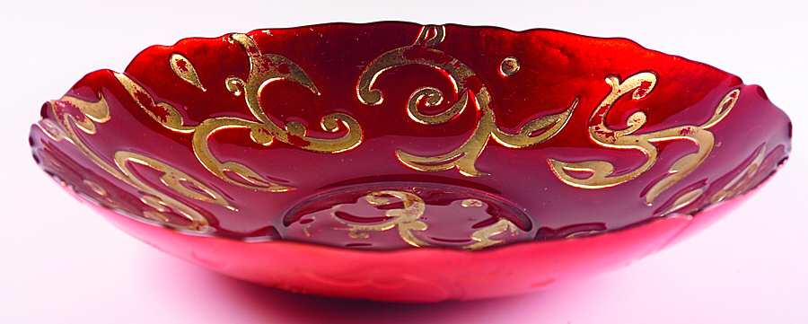 Decorated Glassware (Oriental Scroll) 15" Salad Bowl by Certified International-1