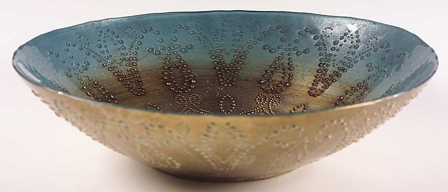Decorated Glassware (Tunisian Bead) 14" Salad Bowl by Certified International-1