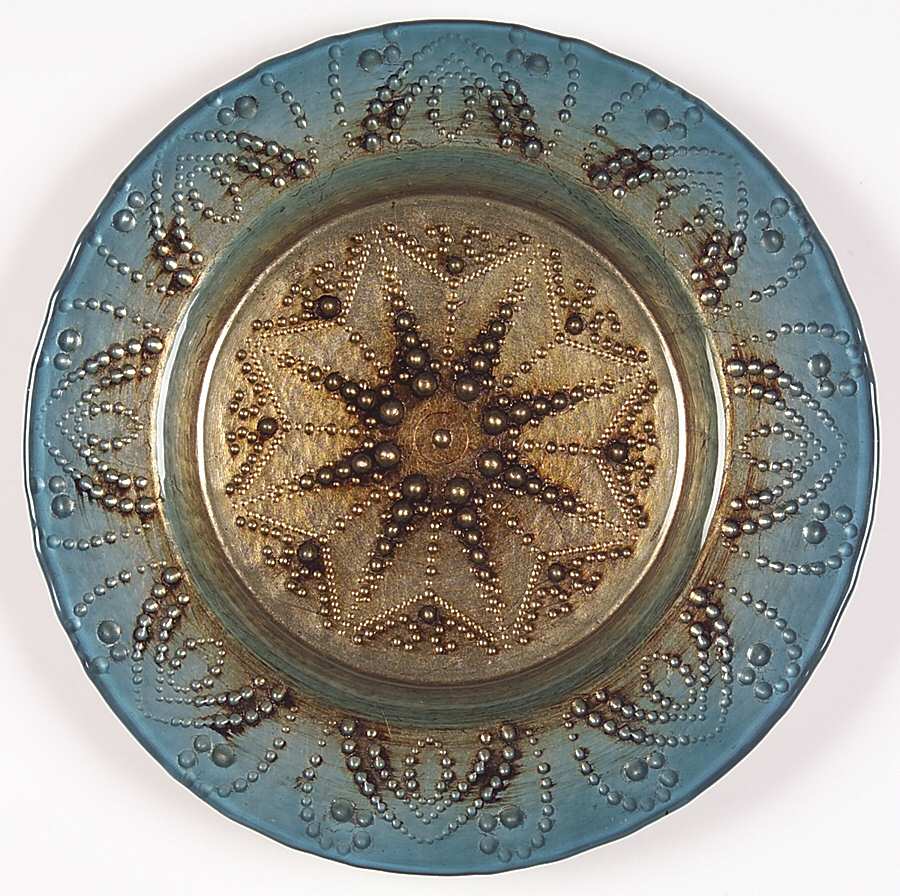 Decorated Glassware (Tunisian Bead) Luncheon Plate by Certified International-1
