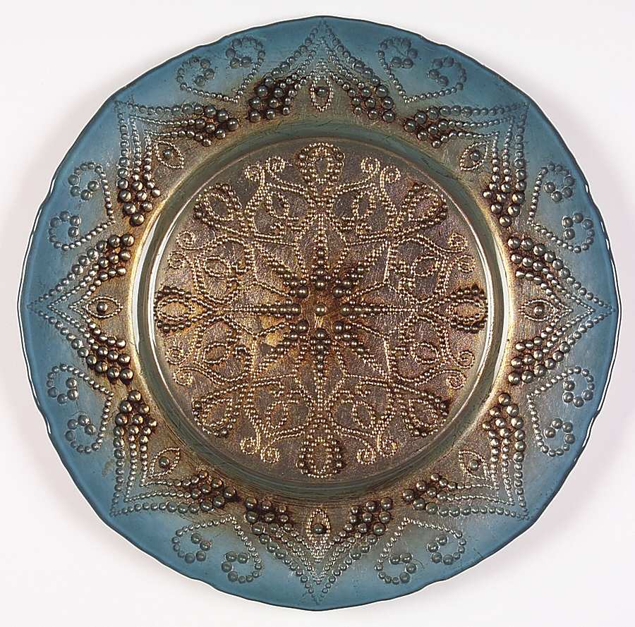 Decorated Glassware (Tunisian Bead) 13" Round Platter by Certified International-1