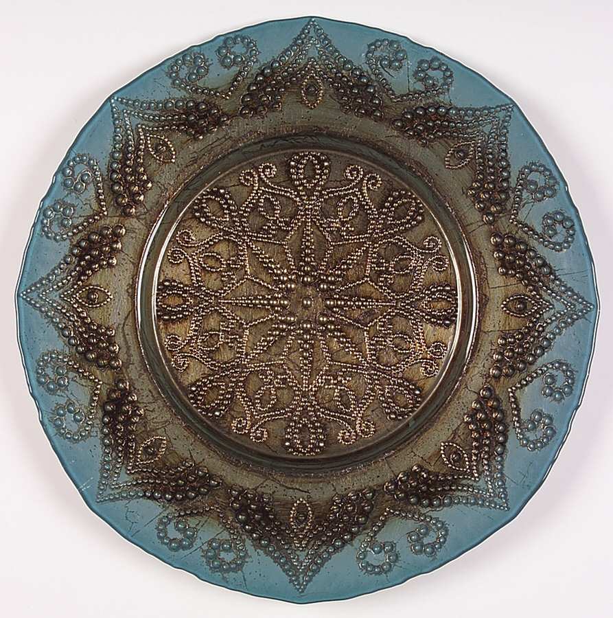 Decorated Glassware (Tunisian Bead) 15" Round Platter by Certified International-1