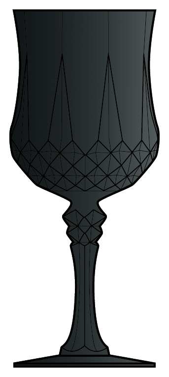 Longchamp Folies Black Water Goblet by Cristal D'Arques - Durand-1