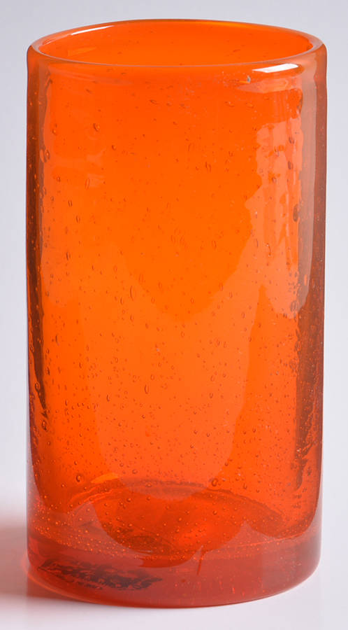 Bubble Glass Orange Flat Tumbler by Certified International-1