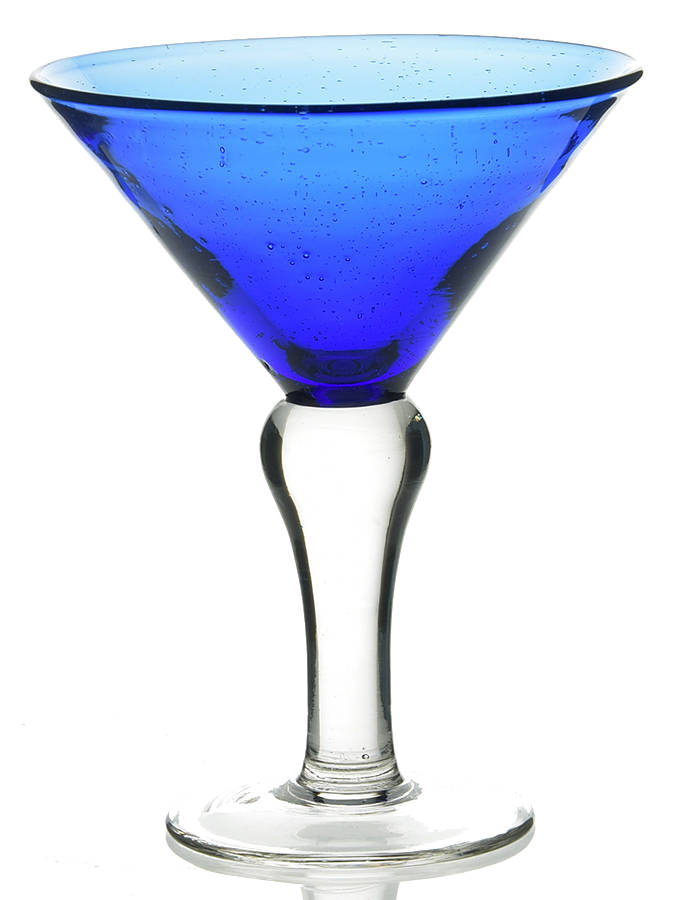 Bubble Glass Cobalt Blue Martini by Certified International-1