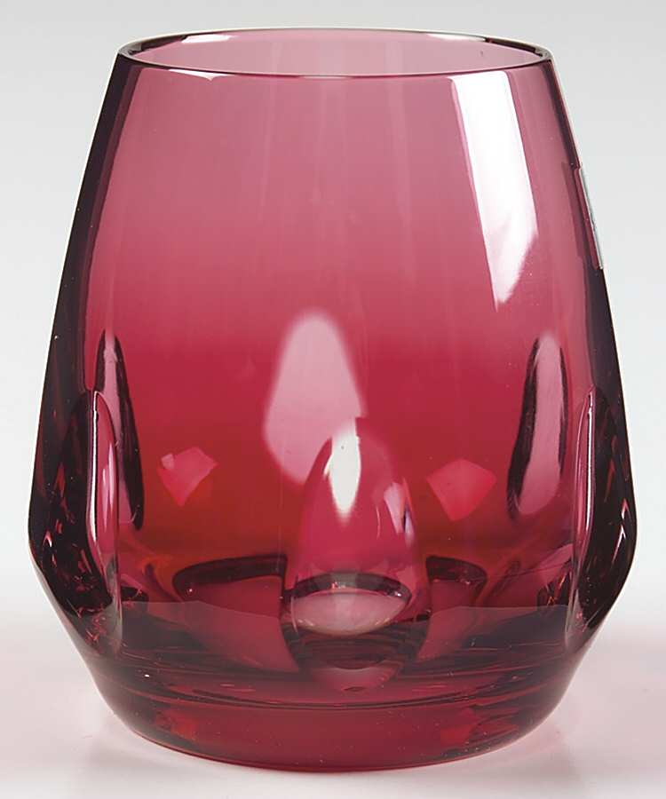 Madame Stanislas Red 10 Oz Flat Tumbler by Cristal de Sevres-1