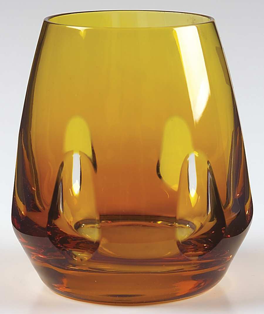 Madame Stanislas Amber 10 Oz Flat Tumbler by Cristal de Sevres-1