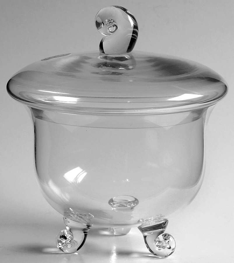 Kimberly (3 Footed) Footed Sugar Bowl & Lid by Crystal Clear Industries-1