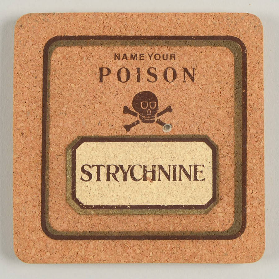 Poison Square Corkback Coaster by Cera Glass-1