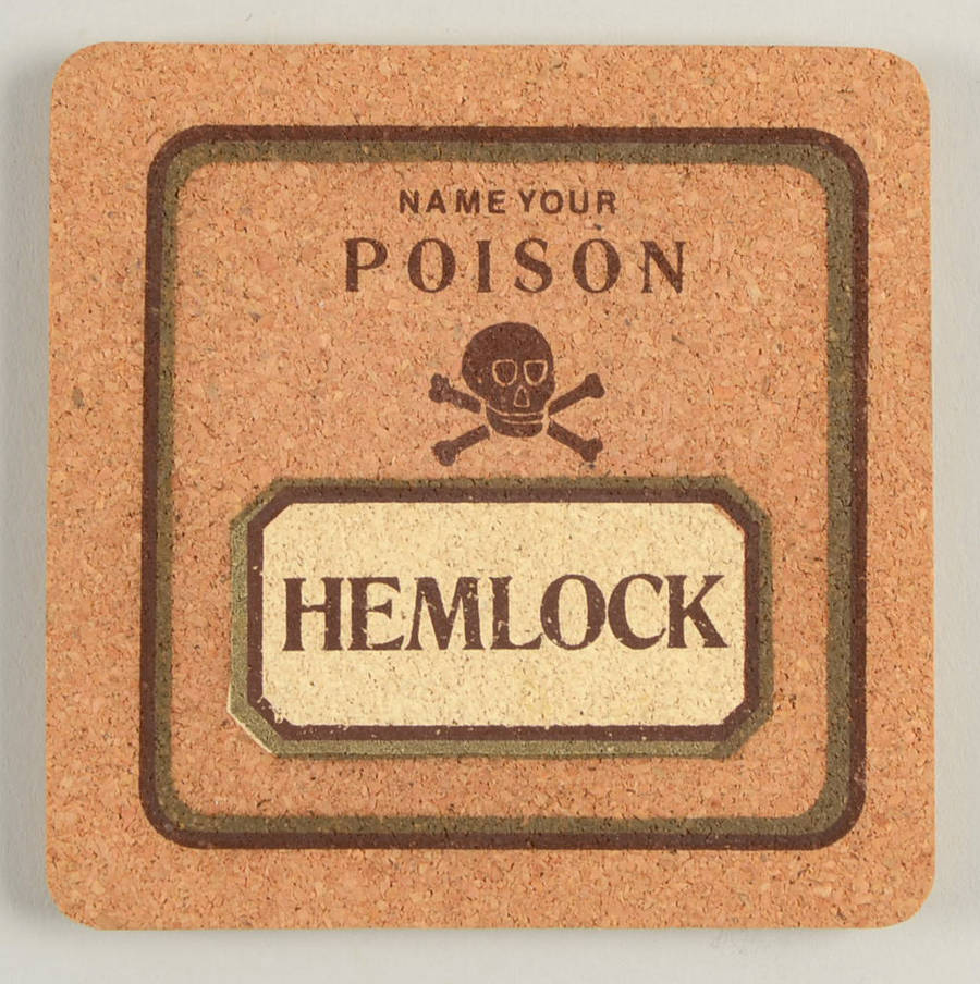 Poison Square Corkback Coaster by Cera Glass-1