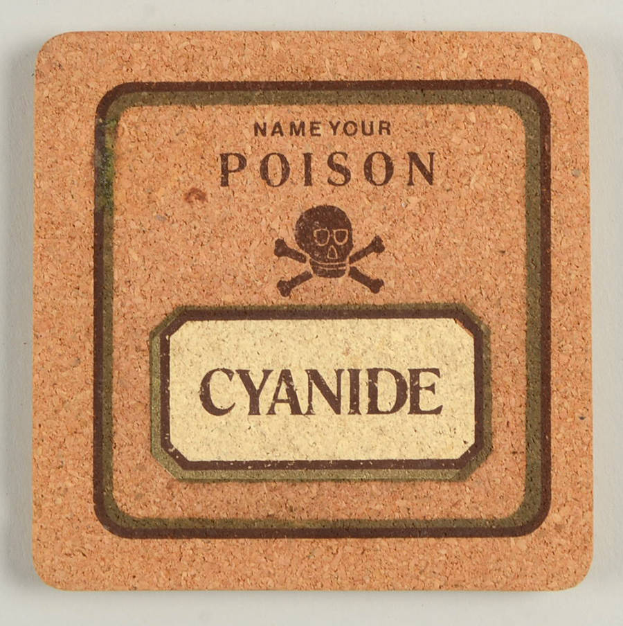 Poison Square Corkback Coaster by Cera Glass-1