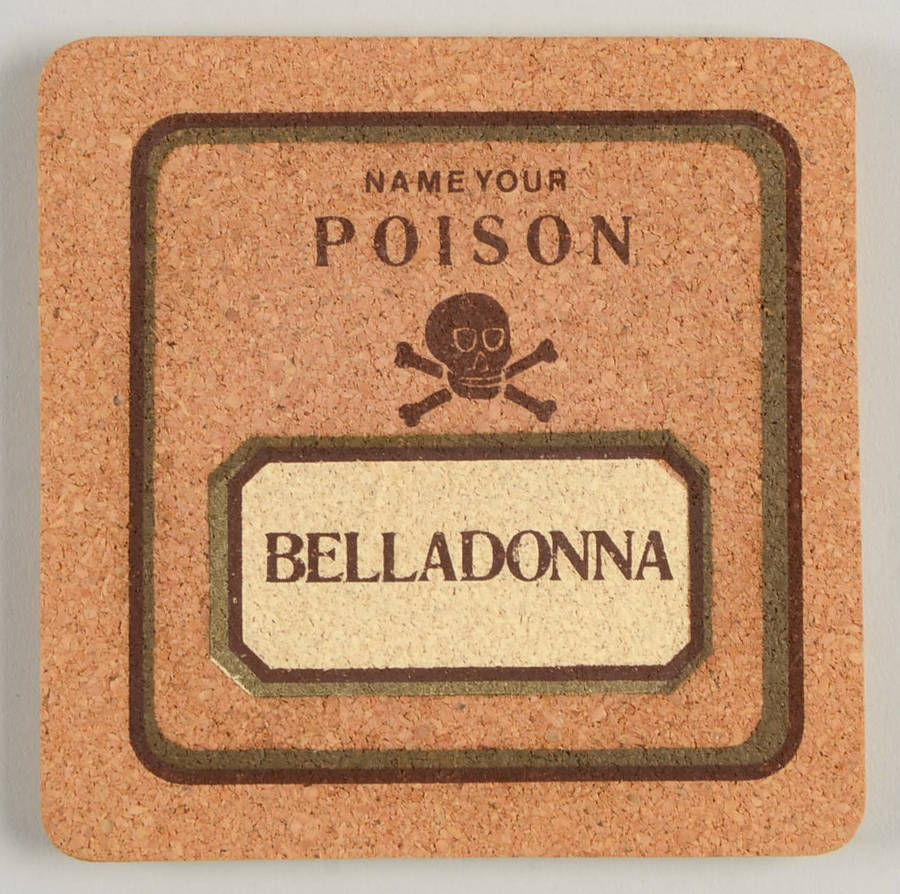 Poison Square Corkback Coaster by Cera Glass-1
