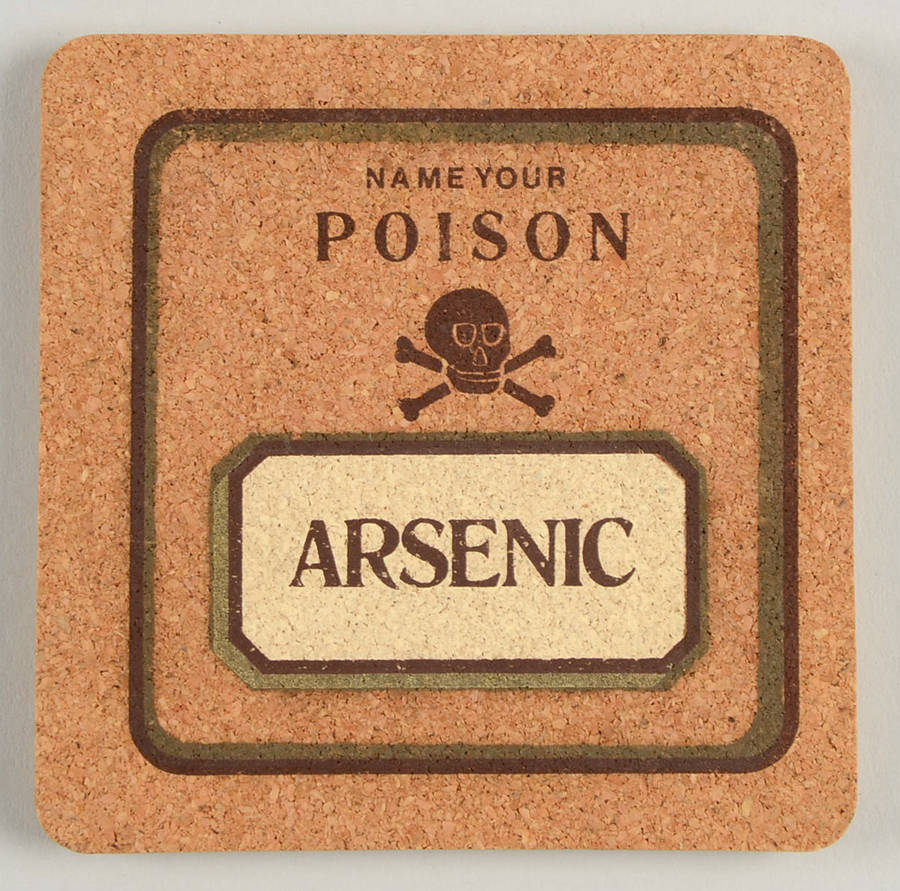 Poison Square Corkback Coaster by Cera Glass-1
