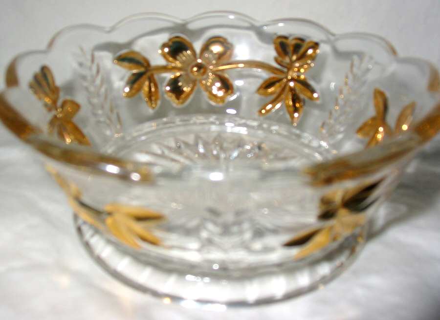 Art Novo Gold (Gold Floral Accent) Small Fruit Dessert Bowl by Co-Operative Flint-1