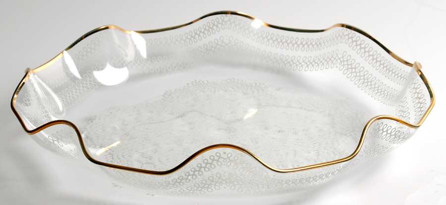 White Lace 10" Fluted Bowl by Crystal Clear Industries-1