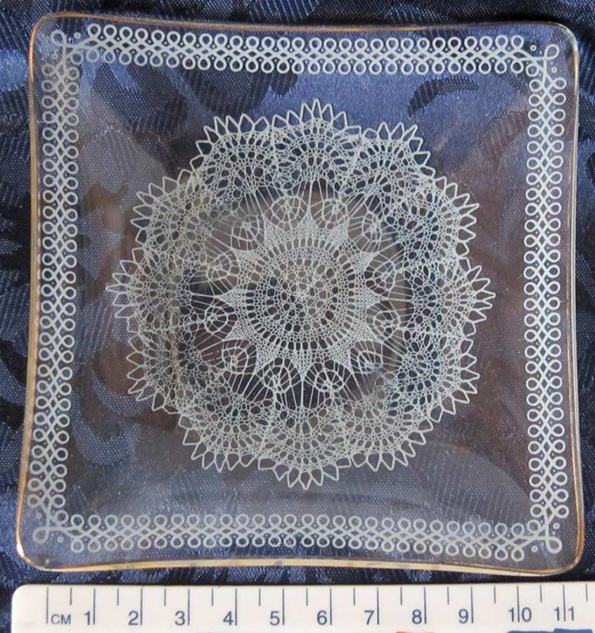 White Lace Square Tray by Crystal Clear Industries-1