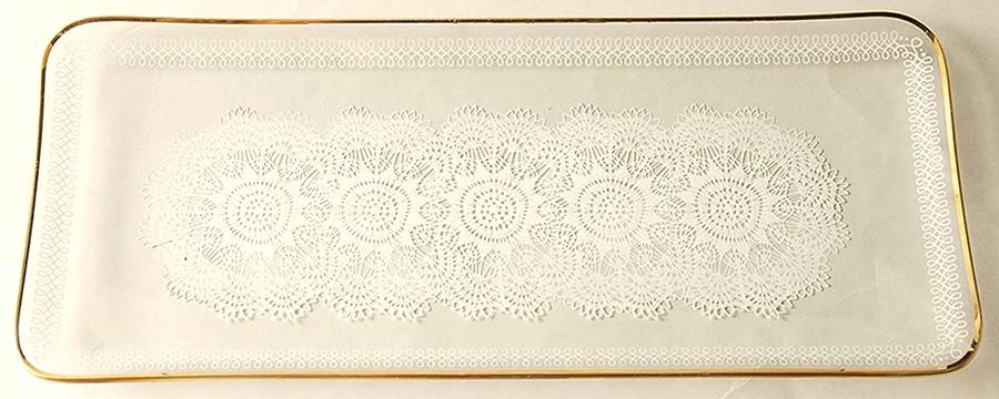 White Lace 13" Rectangular Tray by Crystal Clear Industries-1