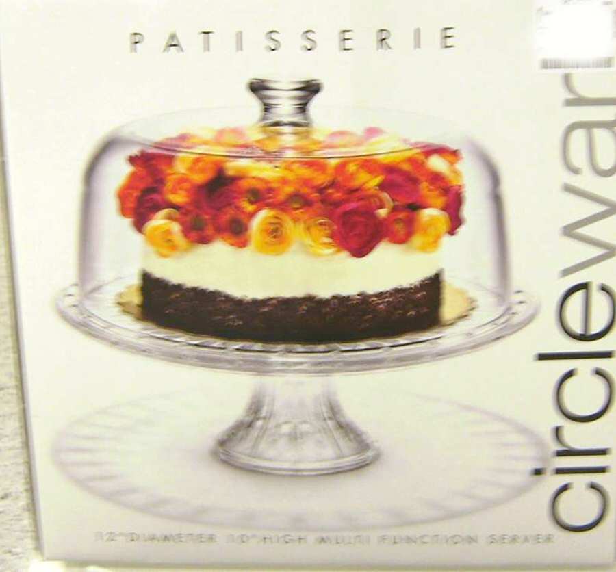 Patisserie 12" Pedestal Cake Stand & Dome by Circleware Crystal-1