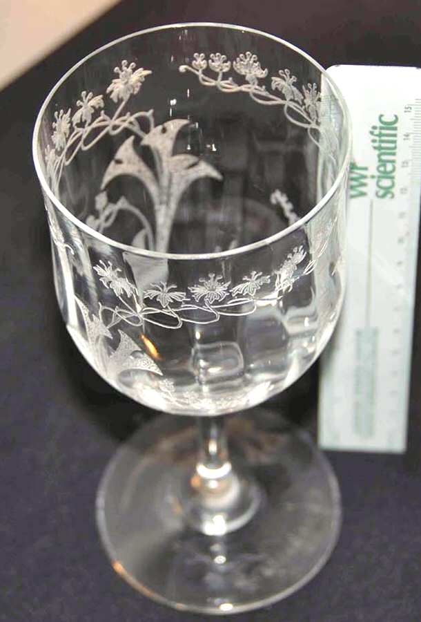 Floral Trumpets Wine Glass by Central Glass Works-1