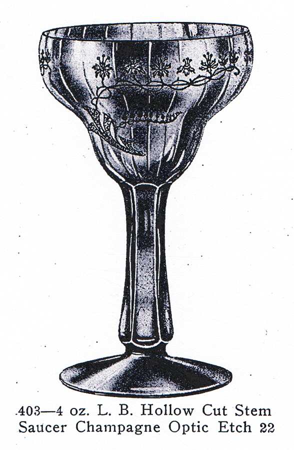 Floral Trumpets Tall Hollow Stem Champagne by Central Glass Works-1
