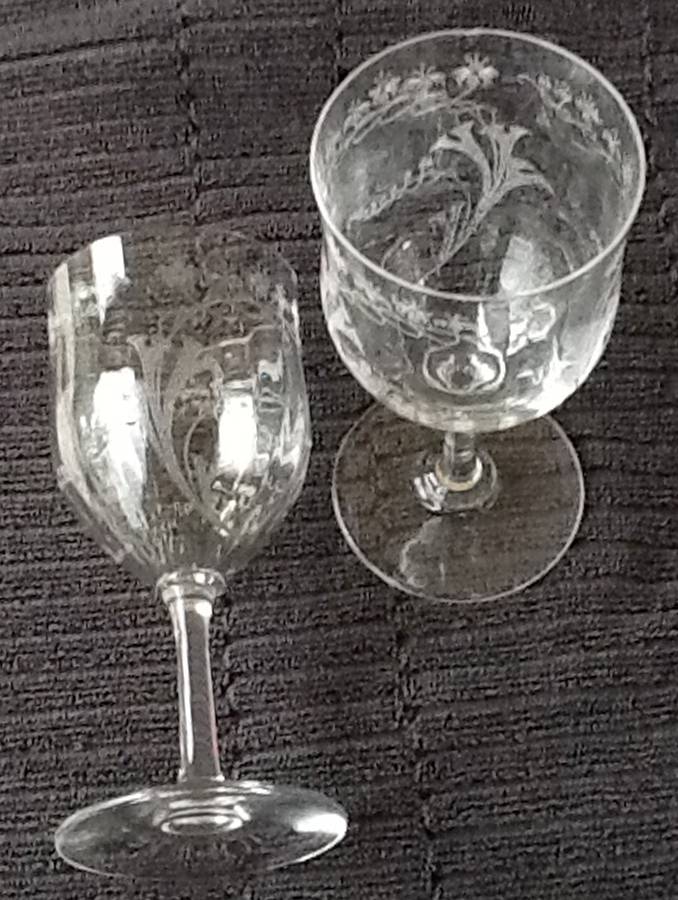 Floral Trumpets Water Goblet by Central Glass Works-1