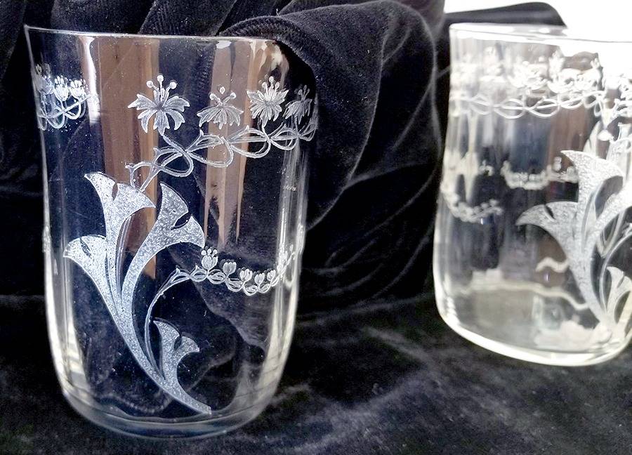 Floral Trumpets 8 Oz Flat Tumbler by Central Glass Works-1