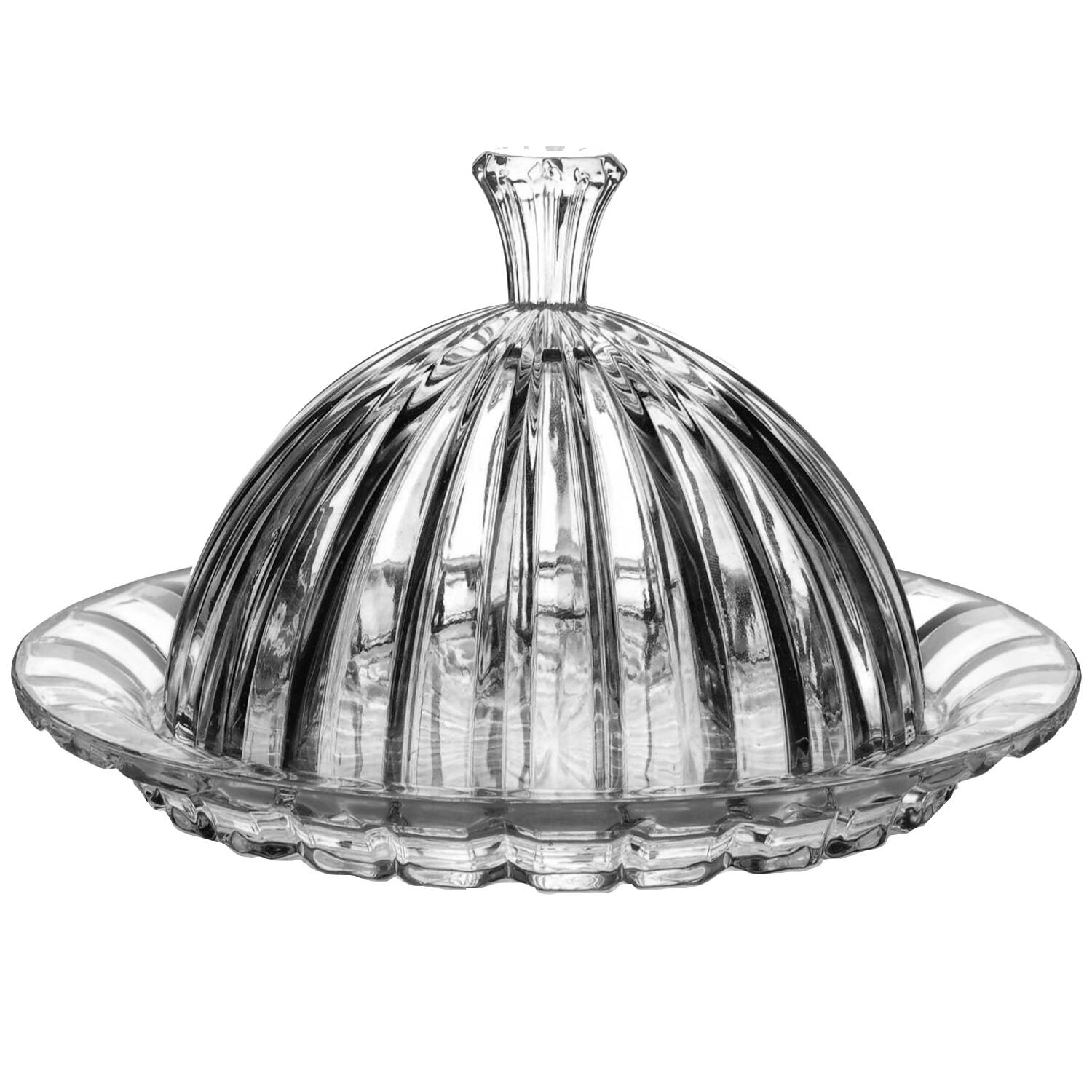 Alexandria Cheese Dish & Lid by Crystal Clear Industries-1