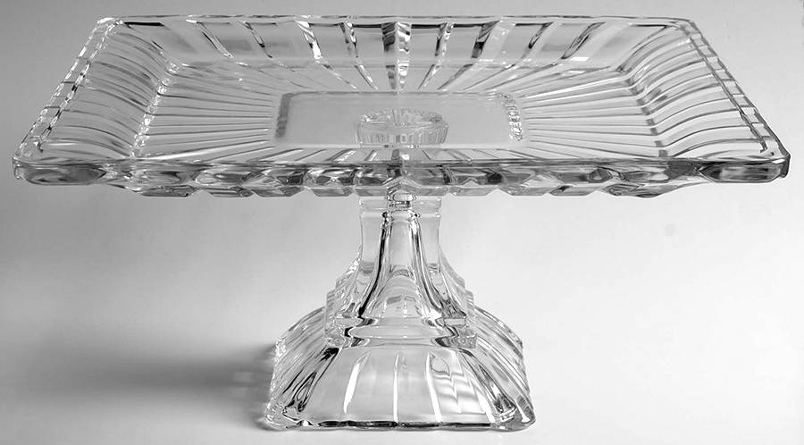 Alexandria 11" D Square Footed Cake Plate by Crystal Clear Industries-1