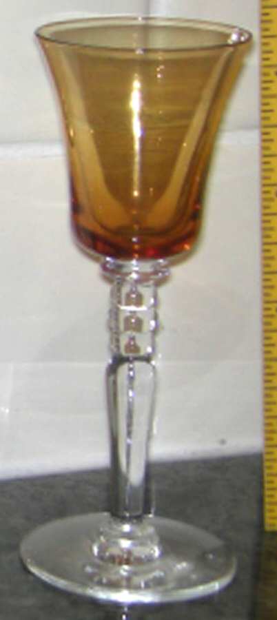 Pamela Amber Cordial Glass by Central Glass Works-1