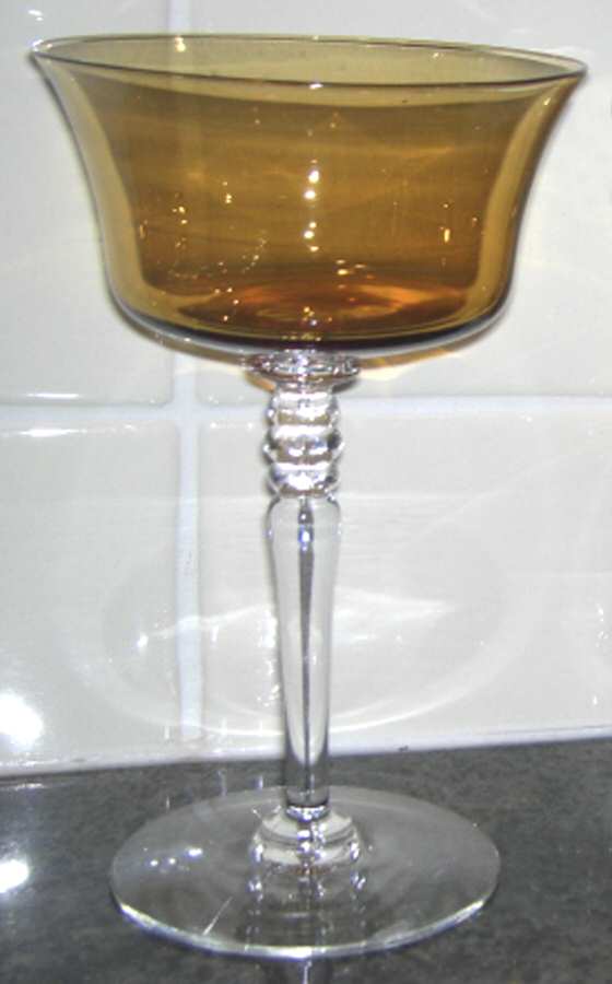 Pamela Amber Champagne/Tall Sherbet by Central Glass Works-1