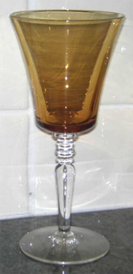Pamela Amber Wine Glass by Central Glass Works-1