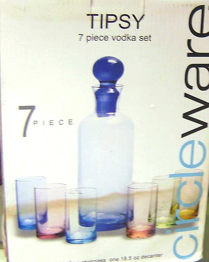 Tipsy Decanter & Stopper by Circleware Crystal-1