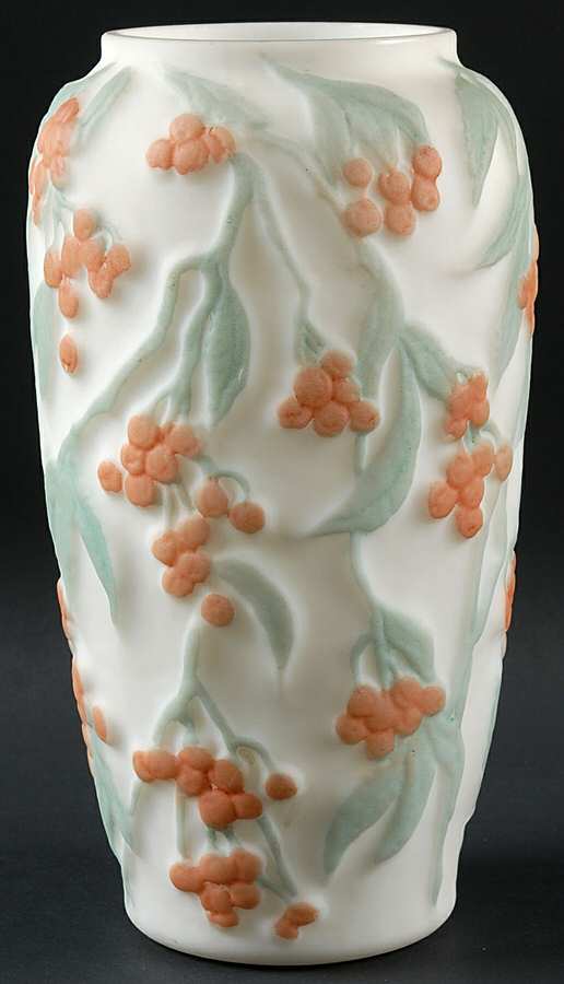 Bittersweet (Red Berries, Green Leaves) 9" Flower Vase by Consolidated-1